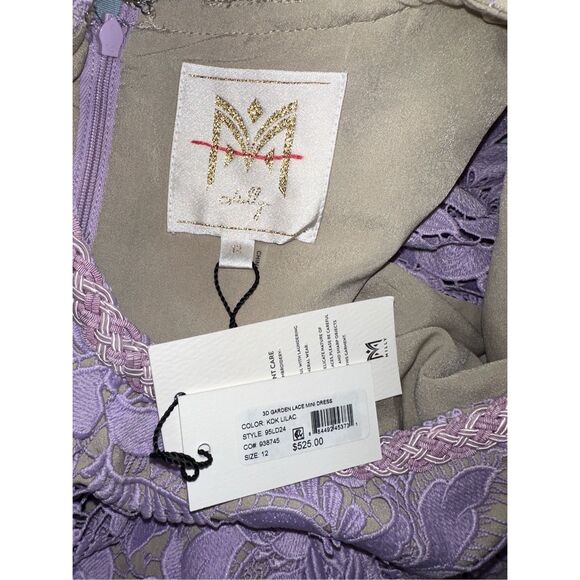 Milly Garden Lace Flounce Minidress in Lilac US12 $525 - Picture 12 of 12